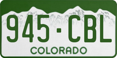 CO license plate 945CBL