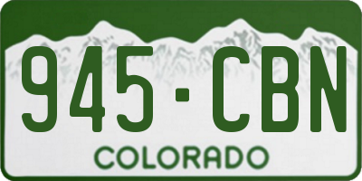 CO license plate 945CBN
