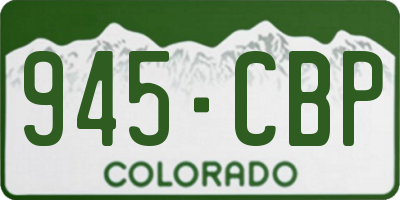 CO license plate 945CBP