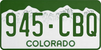 CO license plate 945CBQ