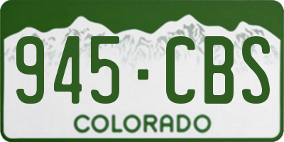 CO license plate 945CBS