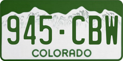 CO license plate 945CBW