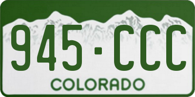 CO license plate 945CCC