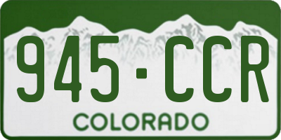 CO license plate 945CCR