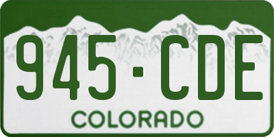 CO license plate 945CDE