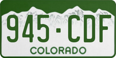 CO license plate 945CDF