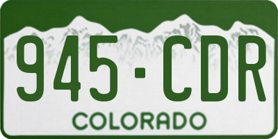 CO license plate 945CDR