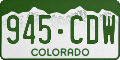 CO license plate 945CDW