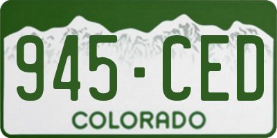 CO license plate 945CED
