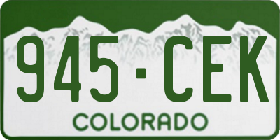 CO license plate 945CEK