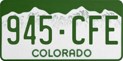 CO license plate 945CFE