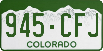 CO license plate 945CFJ