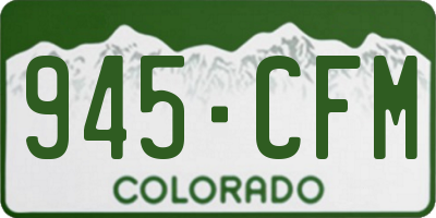 CO license plate 945CFM