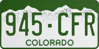 CO license plate 945CFR