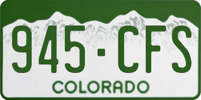 CO license plate 945CFS