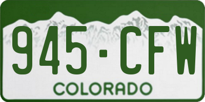 CO license plate 945CFW