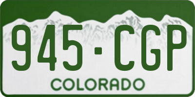 CO license plate 945CGP