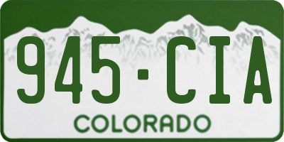 CO license plate 945CIA