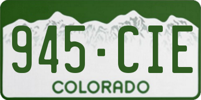 CO license plate 945CIE