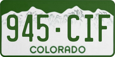 CO license plate 945CIF