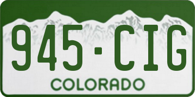 CO license plate 945CIG