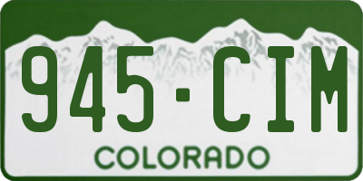 CO license plate 945CIM