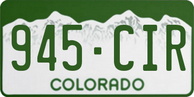 CO license plate 945CIR
