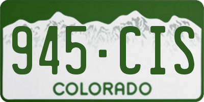CO license plate 945CIS