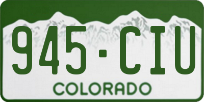 CO license plate 945CIU