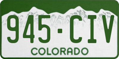 CO license plate 945CIV