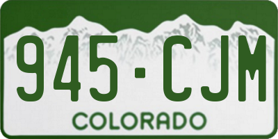 CO license plate 945CJM