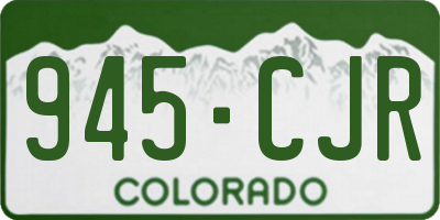 CO license plate 945CJR