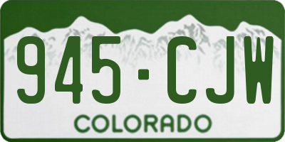 CO license plate 945CJW