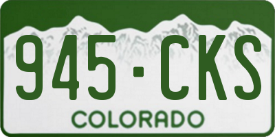 CO license plate 945CKS