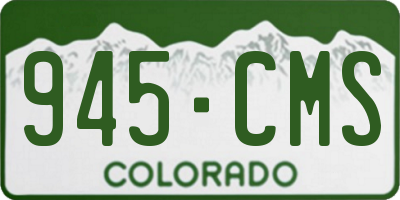 CO license plate 945CMS