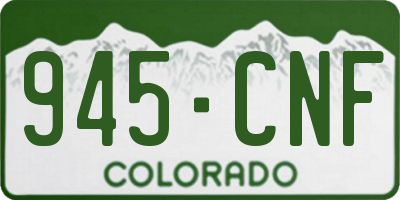 CO license plate 945CNF