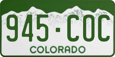 CO license plate 945COC