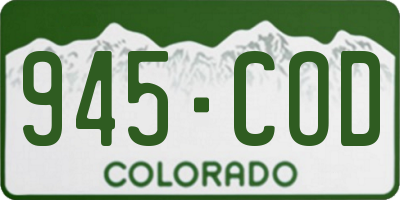 CO license plate 945COD