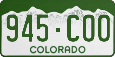 CO license plate 945COO