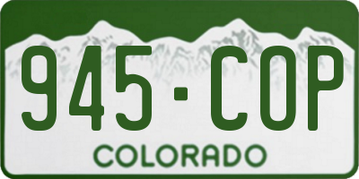 CO license plate 945COP