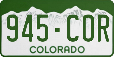 CO license plate 945COR