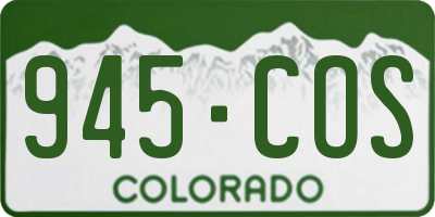 CO license plate 945COS