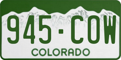 CO license plate 945COW