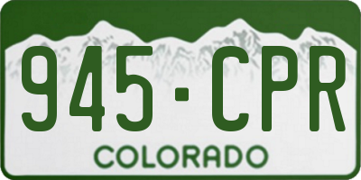 CO license plate 945CPR