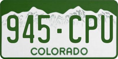 CO license plate 945CPU