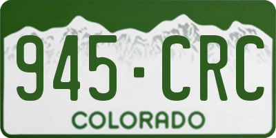 CO license plate 945CRC