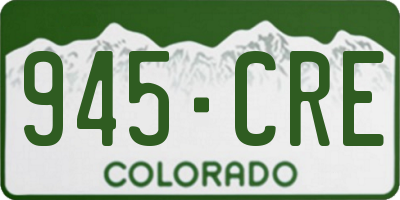 CO license plate 945CRE