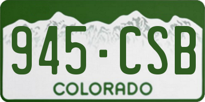 CO license plate 945CSB