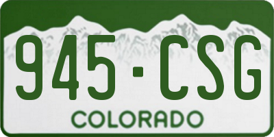 CO license plate 945CSG