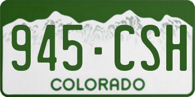 CO license plate 945CSH